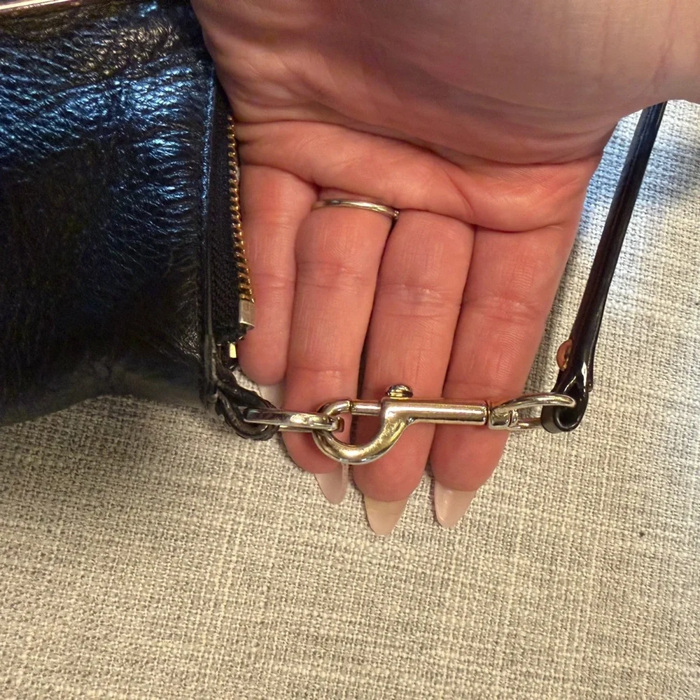 Coach Black Pebbled Leather Satchel Crossbody Bag Zip Top - Picture 13 of 13